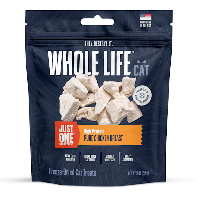 Whole Life Pet Just One Freeze Dried Chicken Cat Treats 9 oz. Petco