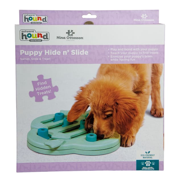 Outward Hound Green Nina Hide N Slide Puzzle Puppy Toy Large Petco