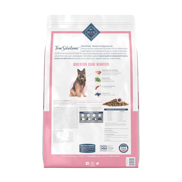 Blue Buffalo True Solutions Blissful Belly Natural Digestive Care Chicken Flavor Adult Dry Dog Food 24 lbs