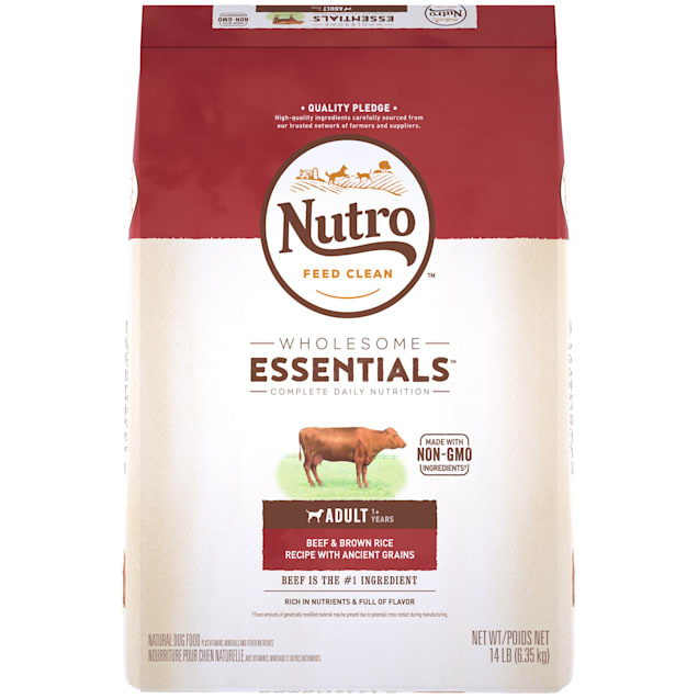 Nutro Wholesome Essentials Beef & Brown Rice Recipe Adult Dry Dog Food, 14 lbs. - Carousel image #1