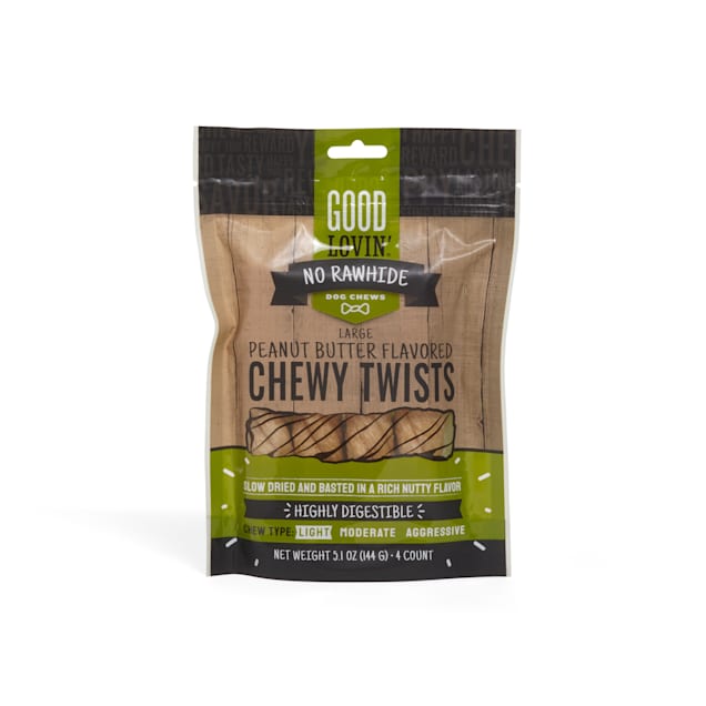 Good Lovin' Peanut ButterFlavored Chewy Twists NoRawhide Dog Chews