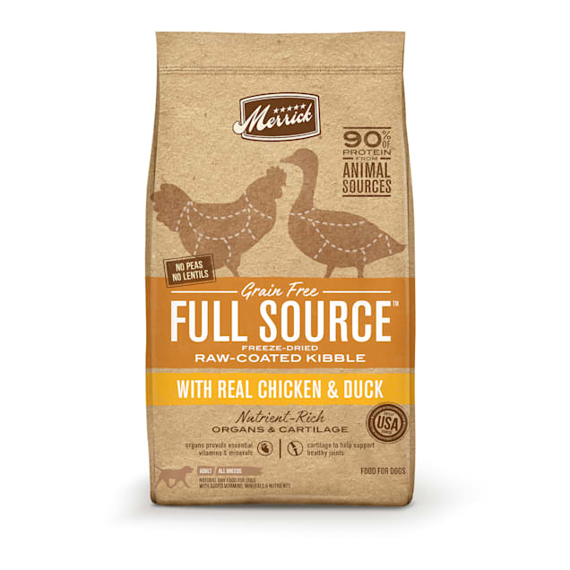 Merrick Full Source Grain Free Raw-Coated Kibble With Real Chicken & Duck Recipe Dry Dog Food, 20 lbs. - Carousel image #1