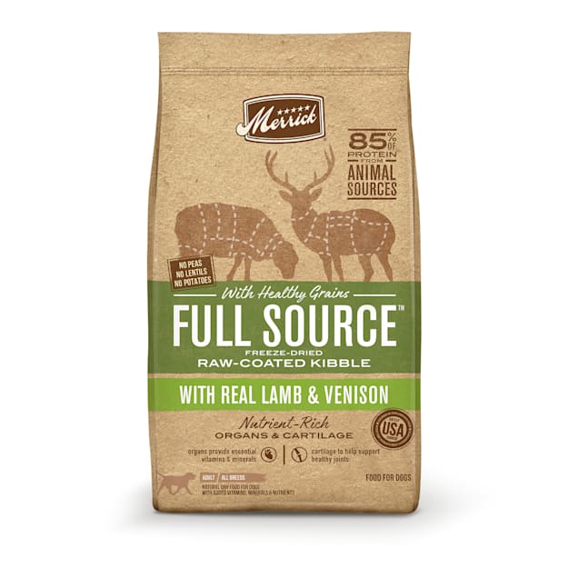 Merrick Full Source Raw-Coated Kibble Real Lamb & Venison with Healthy Grains Dry Dog Food, 20 lbs. - Carousel image #1