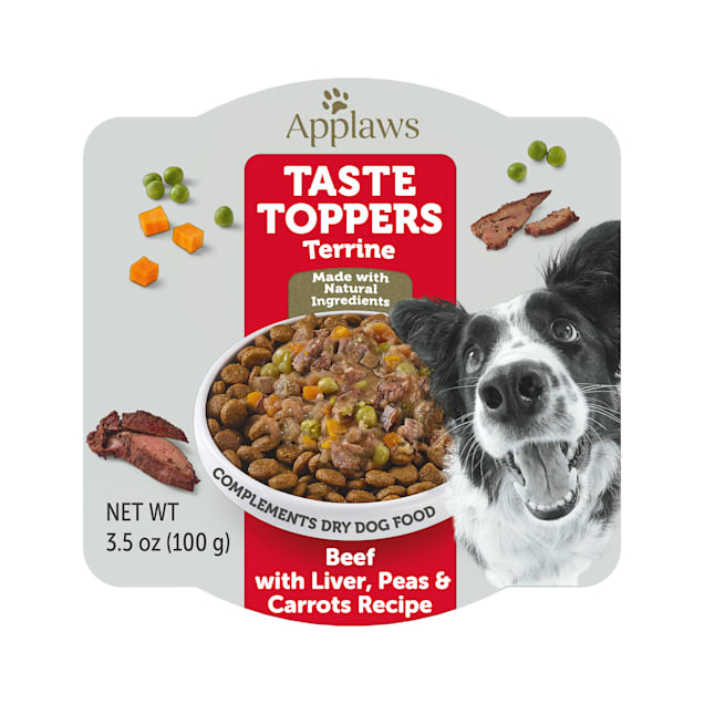 Applaws Taste Toppers Beef with Liver, Peas & Carrot Terrine Wet Dog Food, 3.5 oz., Case of 6 - Carousel image #1