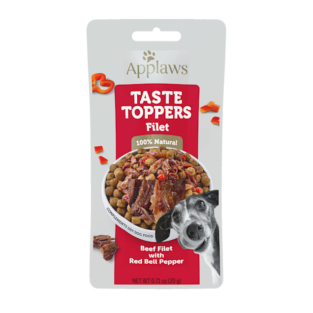 Applaws Taste Toppers Beef Filet with Red Bell Pepper Wet Dog Food, 0.71 oz., Case of 12 - Carousel image #1