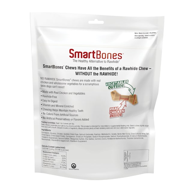 4 Count SmartBones Medium Vegetable and ChickenBones Rawhide Free Dog