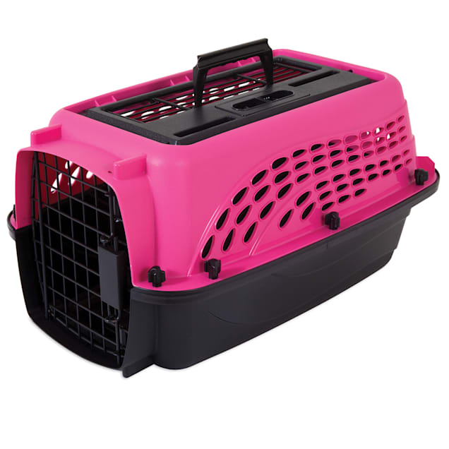 Petmate Pink 2 Door Top Load Dog Kennel, 19.4" L X 12.8" W X 10" H - Carousel image #1