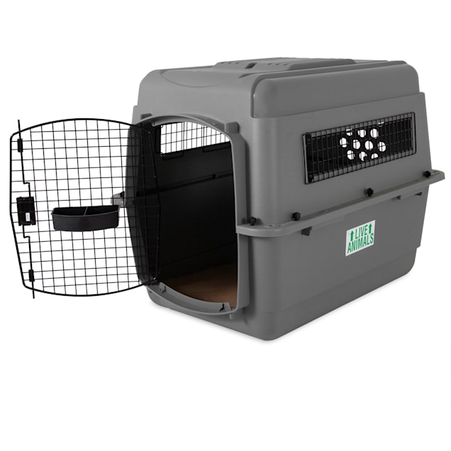 Petmate Vari Kennel IATA Flight Approved Airline Travel with metal vents 
