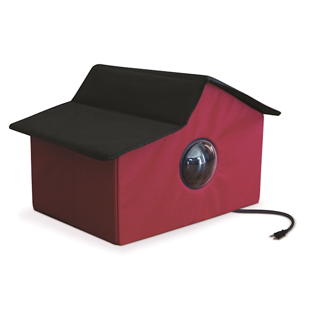 K H Creative Solutions Red Outdoor Heated Multi Kitty Home Barn