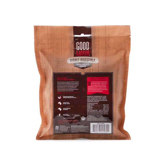 Good Lovin Highly Digestible Beef Basted Rawhide Munchies Dog