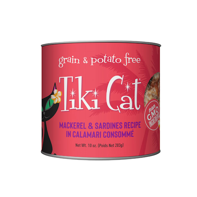 Tiki Cat Grill Mackerel & Sardine Calamari Wet Food, 10 oz., Case of 4 - Carousel image #1