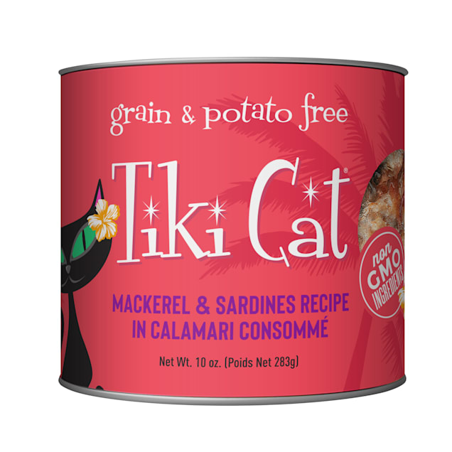 Tiki Cat Grill Mackerel & Sardine Calamari Wet Food, 10 oz., Case of 4 - Carousel image #1