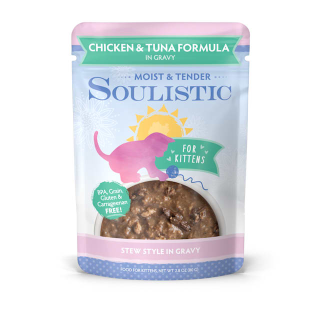 Soulistic Moist & Tender Kitten Chicken & Tuna Formula in Gravy Wet Cat Food, 2.8 oz., Case of 8 - Carousel image #1