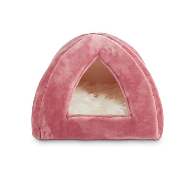 EveryYay Snooze Fest Mauve Igloo Cave Cat Bed, 16" L X 16" W X 15" H - Carousel image #1