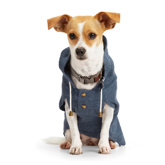 Reddy Navy Waffle-Knit Dog Hoodie, X-Small - Carousel image #1