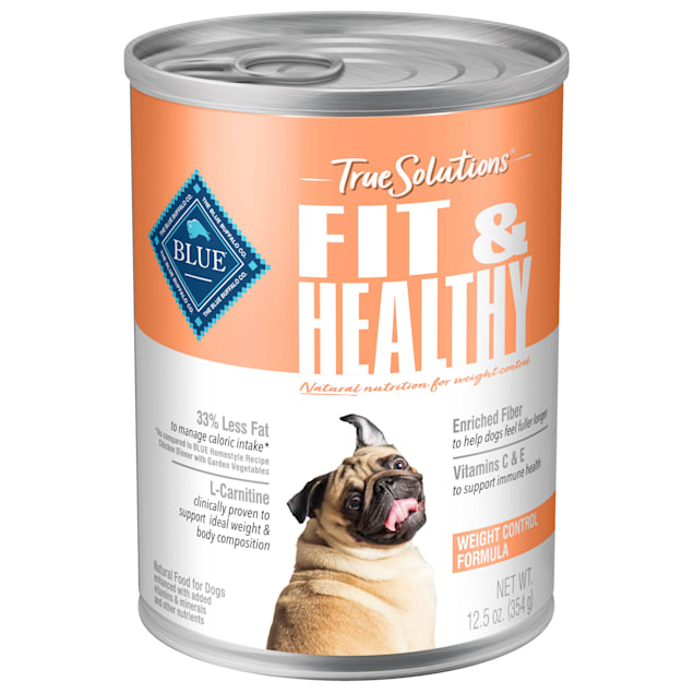 Blue Buffalo True Solutions Fit & Healthy Natural Weight Control Chicken Flavor Adult Wet Dog Food, 12.5 oz., Case of 12 - Carousel image #1