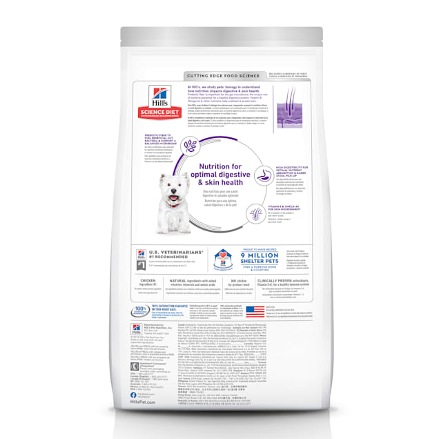 Hill S Science Diet Adult Sensitive Stomach Skin Small Bites Chicken Recipe Dry Dog Food 4 Lbs Bag Petco