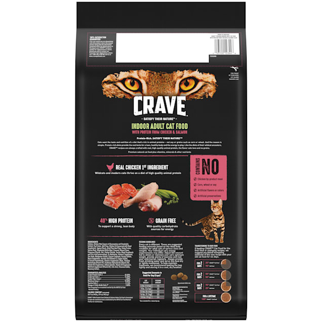 Crave Grain Free Protein Chicken Salmon Indoor Adult Dry Cat