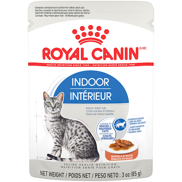 Royal Canin Feline Health Nutrition Indoor Adult Morsels in Sauce Wet Cat Food, 3 oz., Case of 12 - Carousel image #1