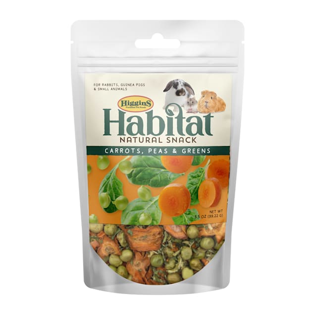 Higgins Habitat Natural Snack Carrots, Peas & Greens Treats for Rabbit, 3.5 oz. - Carousel image #1