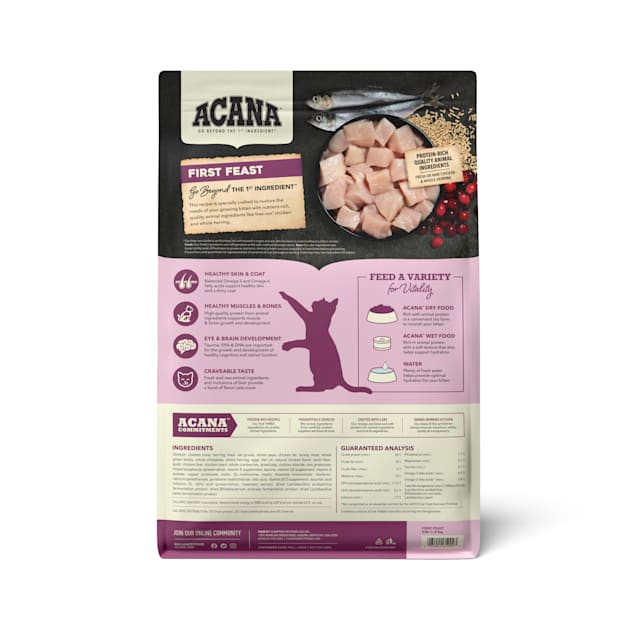 ACANA First Feast Kitten Chicken Fish Dry Food 4 lbs
