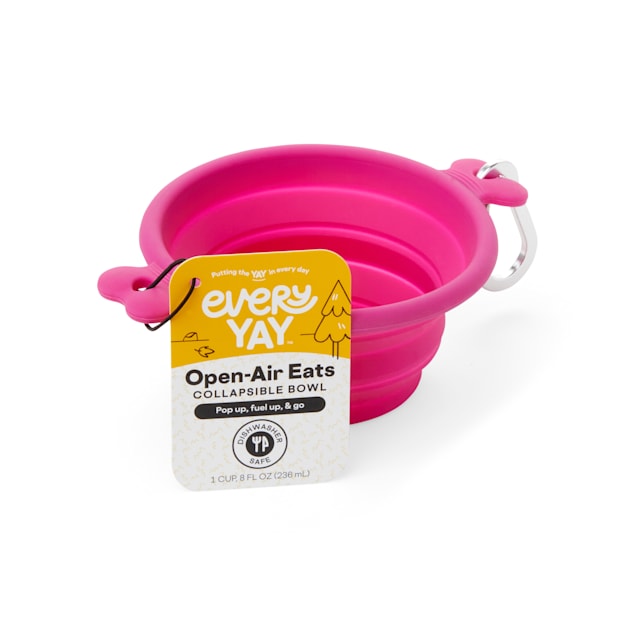 EveryYay Open-Air Eats Pink Collapsible Bowl for Dogs, 1 Cup - Carousel image #1