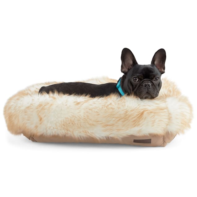 Reddy Brown FauxFur Box Dog Bed, 24" L X 18" W Petco