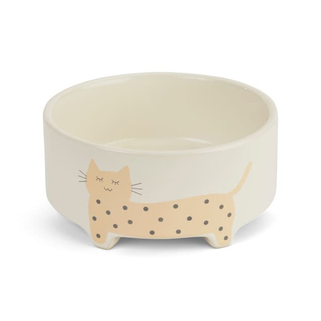 EveryYay Dining In Footed Ceramic Cat Bowl, 1.4 Cups - Carousel image #1