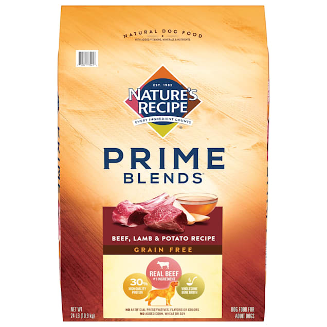 Nature's Recipe Prime Blends Grain Free Beef, Lamb and Potato Recipe Dry Dog Food, 24 lbs. - Carousel image #1