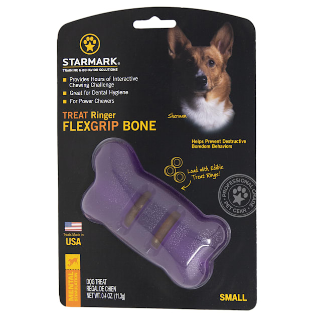 Starmark Treat Ringer FlexGrip Bone Dog Toys, Small