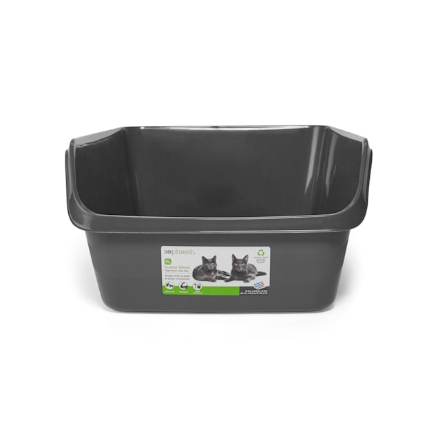 So Phresh Charcoal Shatter Shield HighBack Cat Litter Box, XLarge Petco