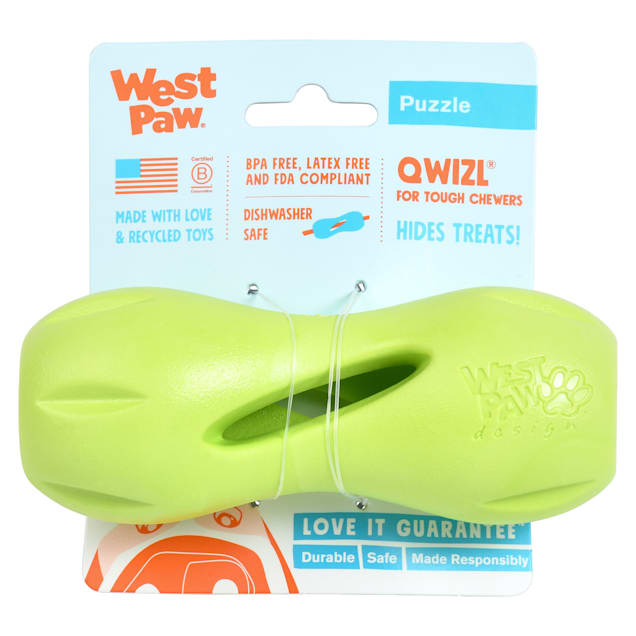 West Paw Zogoflex Qwizl Dog Puzzle Treat Toy – Interactive Chew