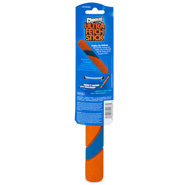 Rubber fetch stick dog toy top