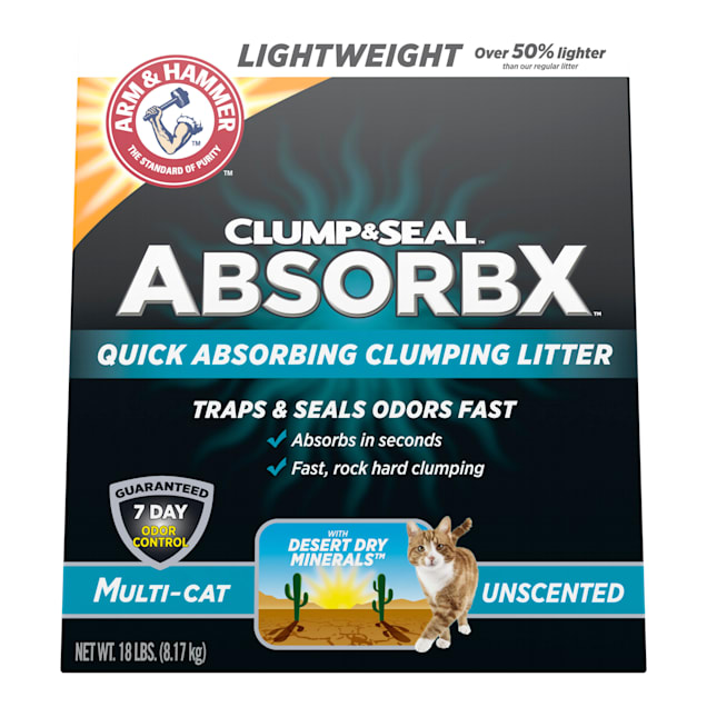 Arm Hammer Clump Seal Absorbx Unscented Multicat Clumping Litter 18 Lbs Petco
