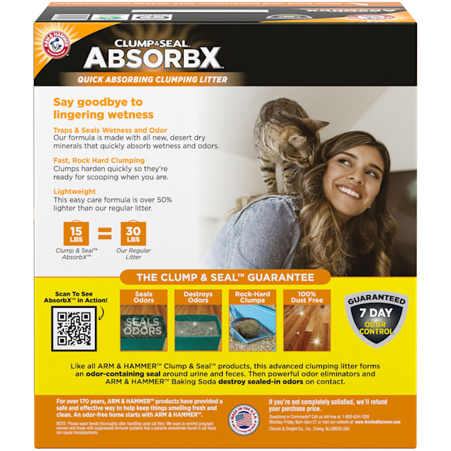 Arm & Hammer Clump & Seal AbsorbX Scented MultiCat Clumping Litter, 15 lbs.