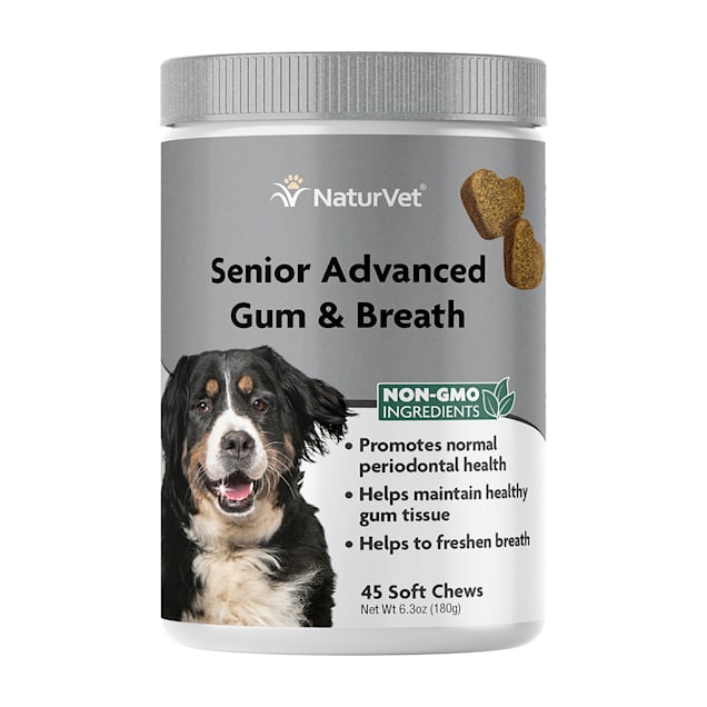 NaturVet Senior Advanced Gum & Breath Dog Soft Chew, Count of 45 - Carousel image #1