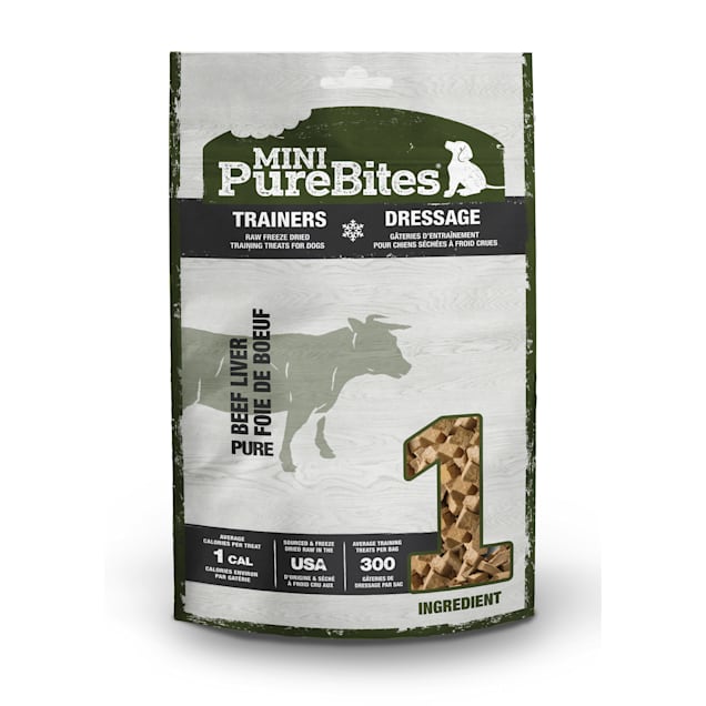 PureBites Mini Trainers Raw Freeze Dried Beef Liver Dog Treats, 3 oz. - Carousel image #1
