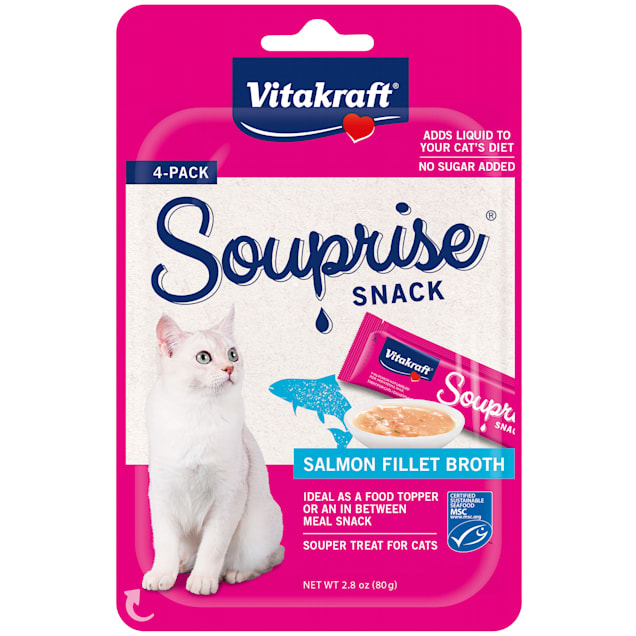 Vitakraft Souprise Snack Salmon Flavor Cat Treats, 2.8 oz., Count of 4 - Carousel image #1