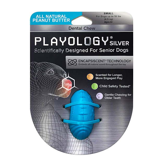 Playology Peanut Butter Scent Dental Chew Dog Toy, Small - Carousel image #1