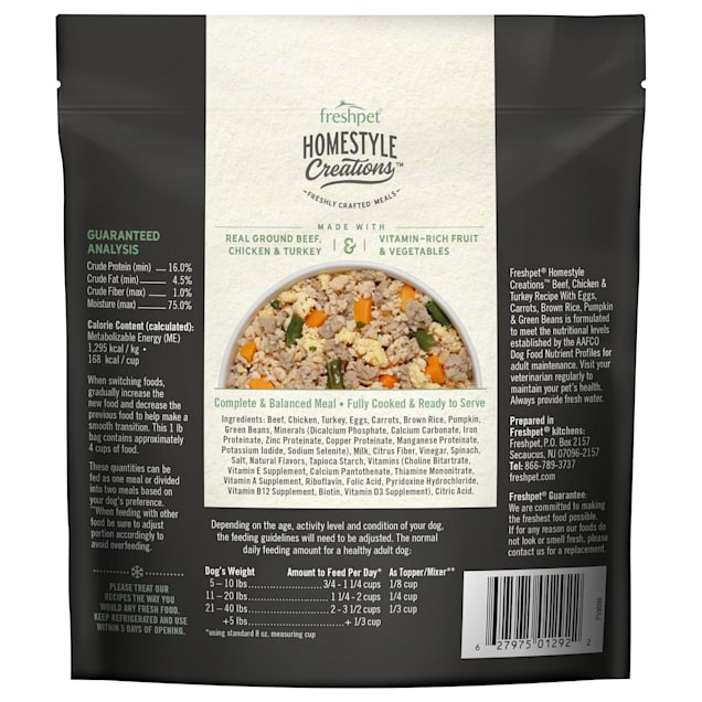 Freshpet Homestyle Creations Multiprotein Meal Fresh Dog Food 1 lb