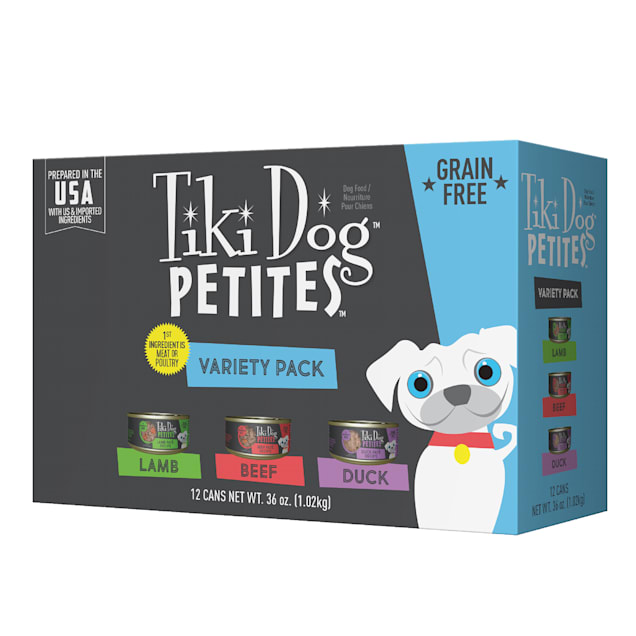 Tiki Dog Petite Variety Pack Lamb, Beef & Duck Wet Food, 3 oz., Count of 12 - Carousel image #1