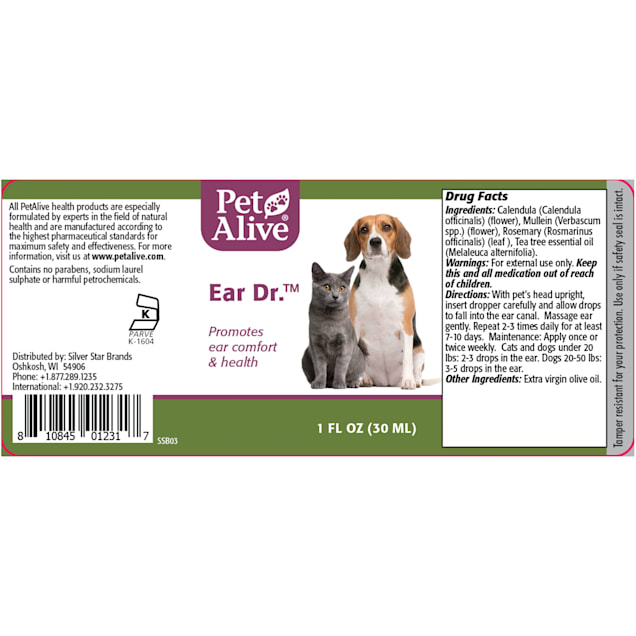PetAlive Ear Dr. Natural Herbal Supplement Ear Health for Pets, 1 fl. oz. |  Petco