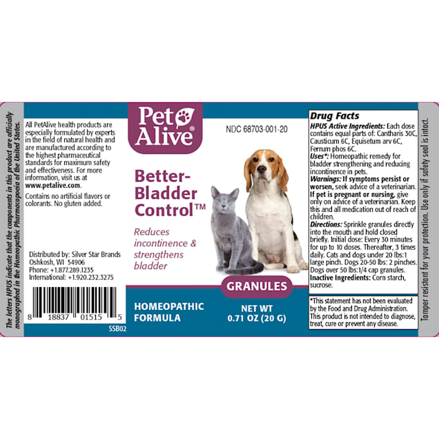 Petalive Better Bladder Control Granules Natural Homeopathic Formula For Pet Incontinence Symptoms For Pets 0 71 Fl Oz Petco