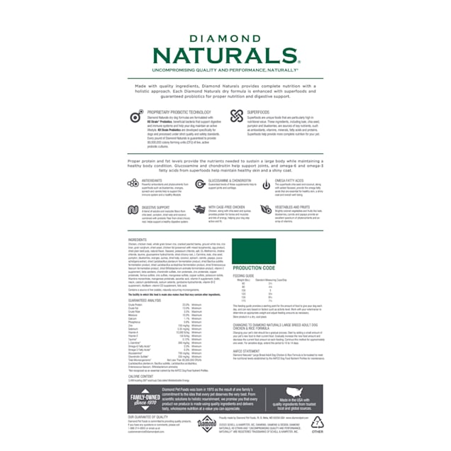 Diamond naturals large breed on sale lamb and rice review