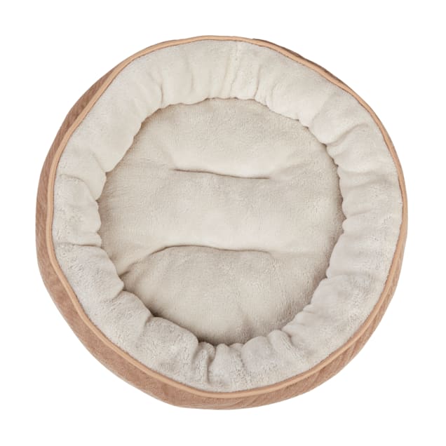 EveryYay Snooze Fest Tan Textured Round Cat Bed 20