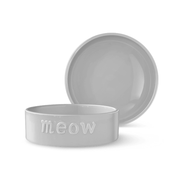 PetShop by Fringe Studio Sculpt Meow Gray Pet Bowl, 1 Cup - Carousel image #1