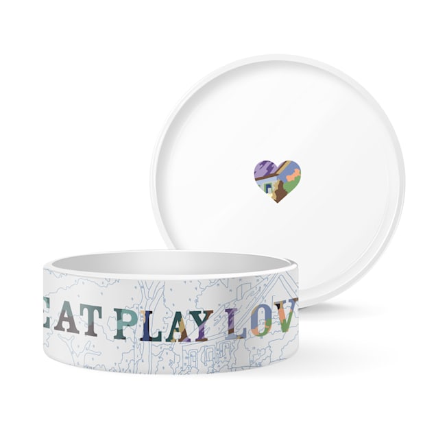 PetShop by Fringe Studio TSP Eat Play Love Ceramic Pet Bowl, 5 Cups - Carousel image #1