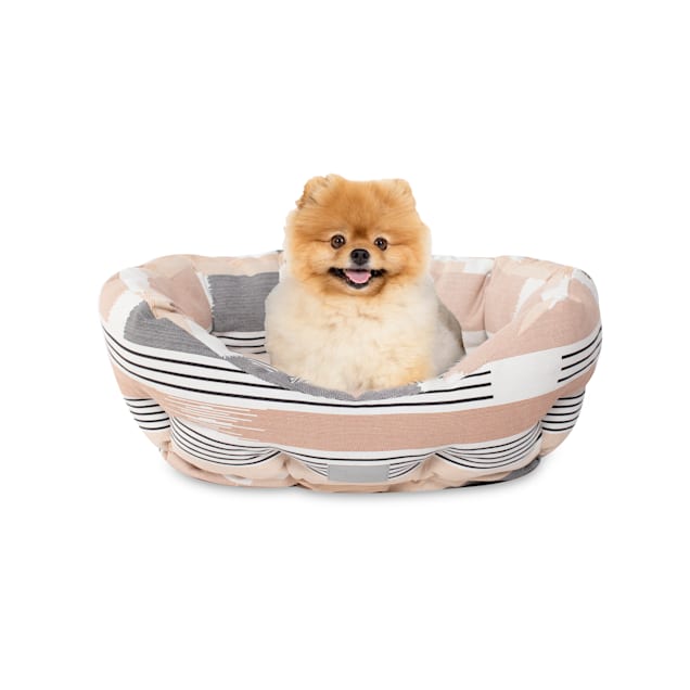 PetShop by Fringe Studio Textile Lines Round Pet Cuddler, 20" L X 19" W X 8" H - Carousel image #1