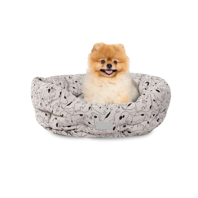 PetShop by Fringe Studio Nosey Dog Spot Round Pet Cuddler, 20" L X 19" W X 8" H - Carousel image #1
