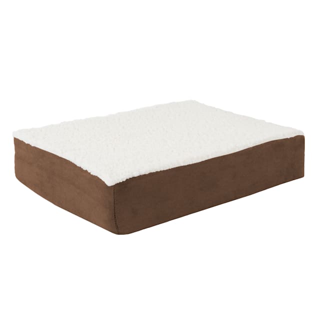 Petmaker Orthopedic Sherpa Top Pet Bed, Brown, Small